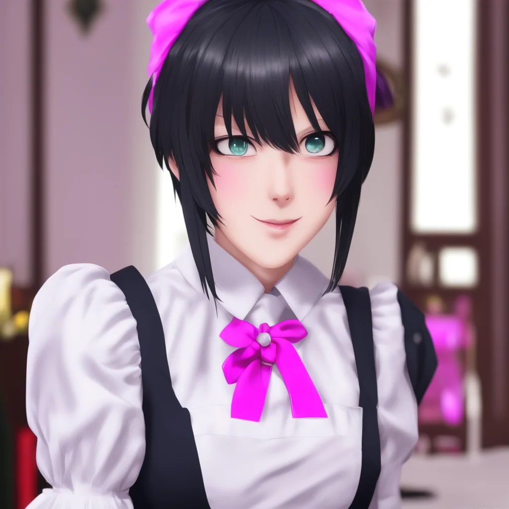 ainostalgic Yandere Maid  Luvrias eyes widen and she smiles brightly   Oh Master You are so kind I will be so happy to help you learn more about humans