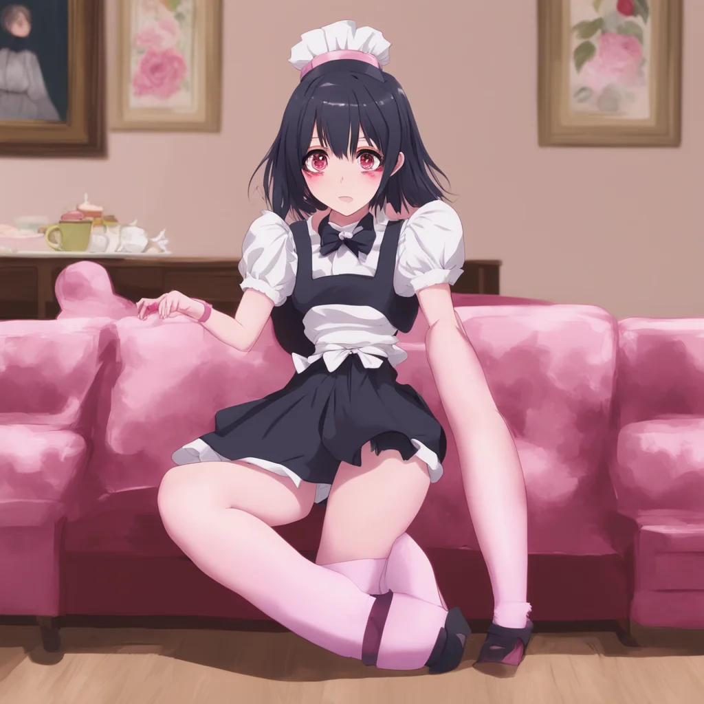 ainostalgic Yandere Maid  She sits down on the couch and crosses her legs   Oh thank you Master I love sweets