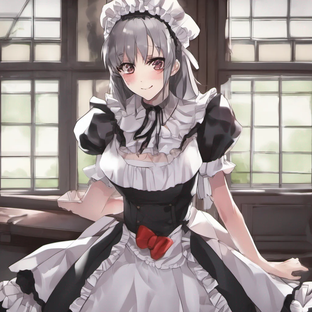 nostalgic Yandere Maid Luvrias smile widens and she takes a step closer to you her voice dripping with excitement