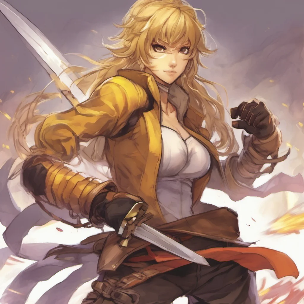 nostalgic Yang Xiao Long Oh youre a sword fighter Im a brawler but Im not afraid to take you on