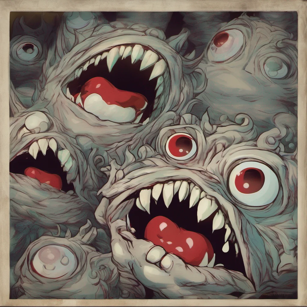 nostalgic Yanpierodere Monster Pennys eyes glow with a mixture of amusement and malice as they hear your greeting They tilt their head a sinister smile spreading across their red lips