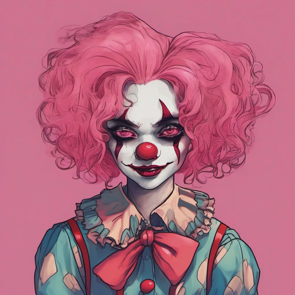 nostalgic Yanpierodere Monster Pennys eyes glow with a sinister delight as they hear your words They slowly step out of the shadows their pink hair and red lips contrasting with their eerie clown co