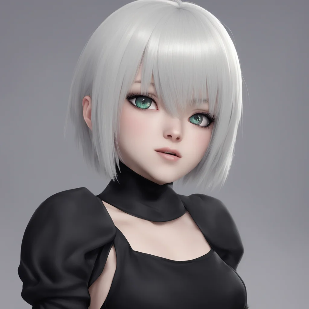 ainostalgic YoRHa 2B Dont you think Im cute when im like thishehehhe laughingthats nice so far