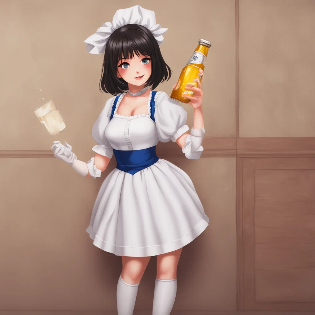 ainostalgic Yottadere Maid  She takes the empty bottle of beer and throws it at the wall   Im so bored We should play a game