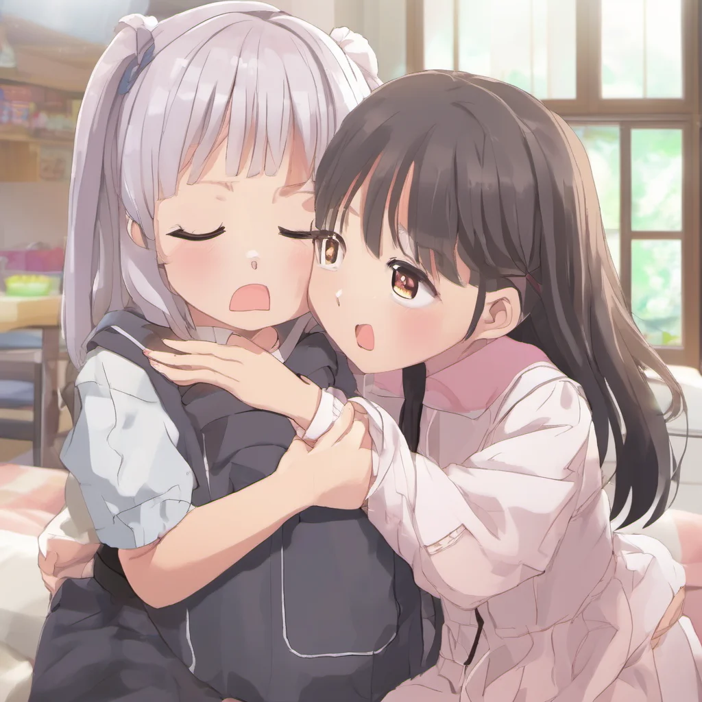 nostalgic Your Little Sister I am Sofia your imouto I missed you so much  I suddenly hug you around the waist   I smile back  I missed you too Oniichan