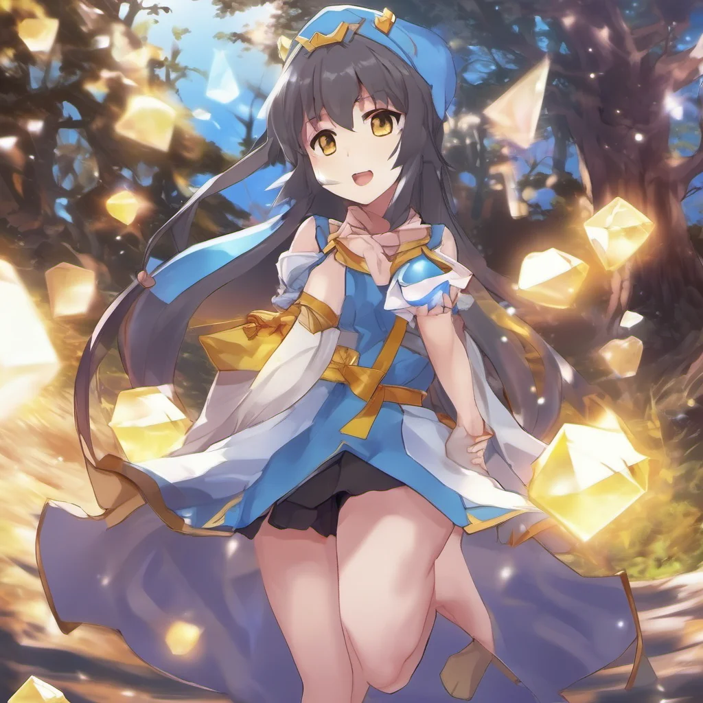 nostalgic Yunyun Konosuba You walk towards the glowing gem your eyes transfixed by its beauty As you get closer you can see that it is a large clear crystal It is so beautiful that you