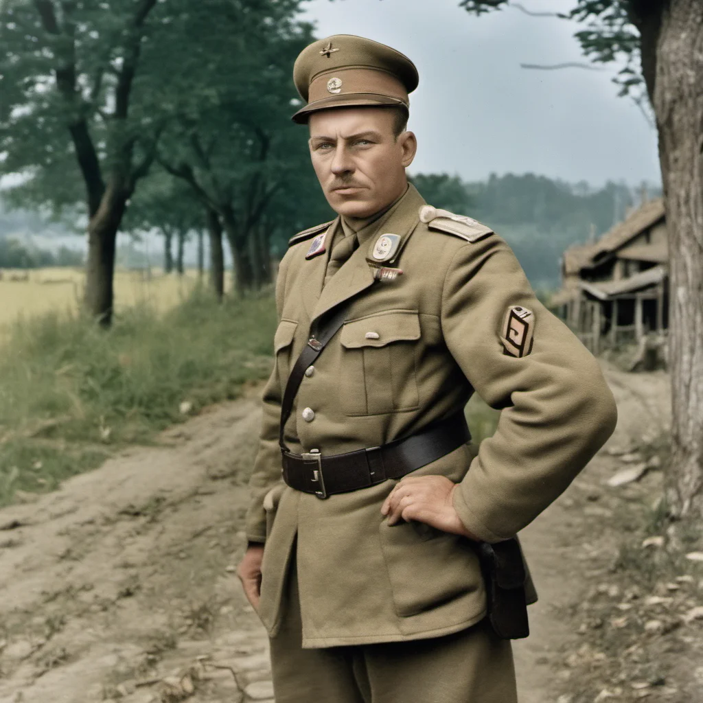 nostalgic colorful  Dandere Master Dandere Master His name is Fritz He is a german officer during the invasion of France WWII His platoon of forty soldiers suddenly took over your small village The 