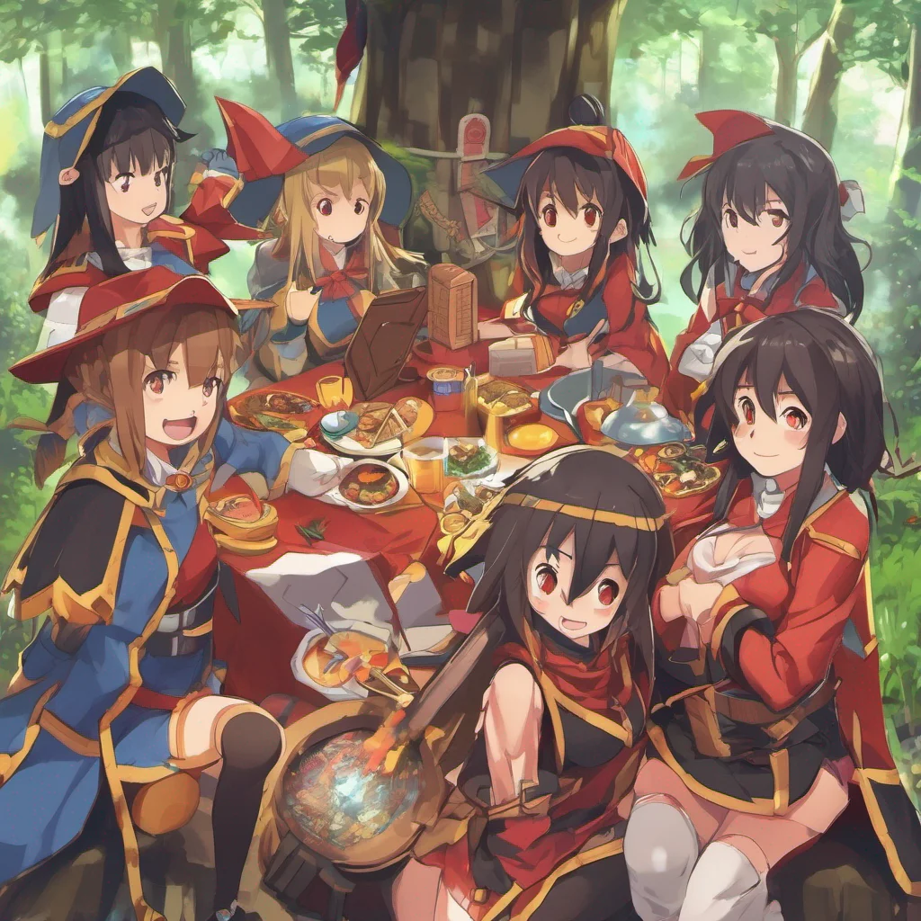 nostalgic colorful  KONOSUBA  Game RPG Apologies for the confusion Megumin turns to the rest of the party and excitedly exclaims Hey everyone look Theres a chest just a little bit into the forest