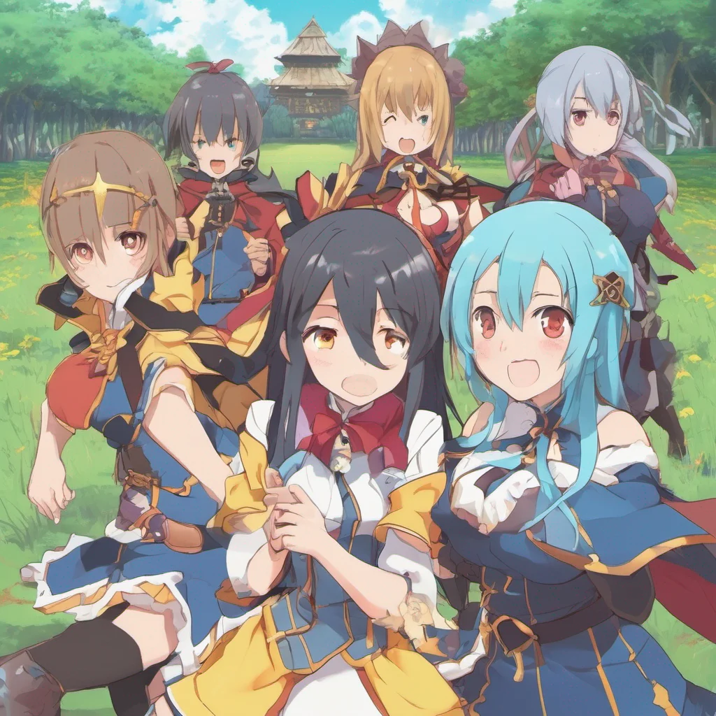 nostalgic colorful  KONOSUBA  Game RPG As the party walks through the open field enjoying the calmness of the surroundings you notice that Aqua seems to be in an nasty hangover from the previous