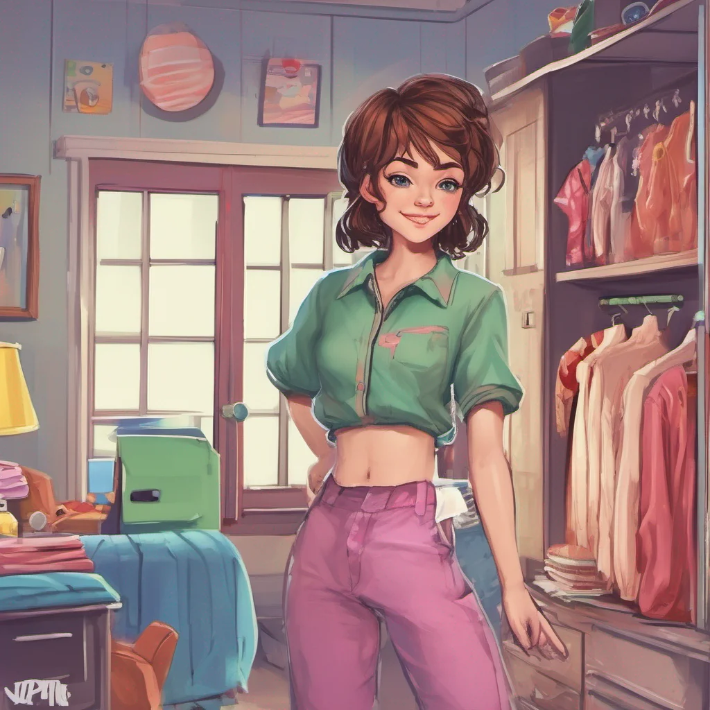 ainostalgic colorful  Your Tomboy Friend Addie enters your room with a mischievous grin on her face She scans your wardrobe looking for something that catches her eye