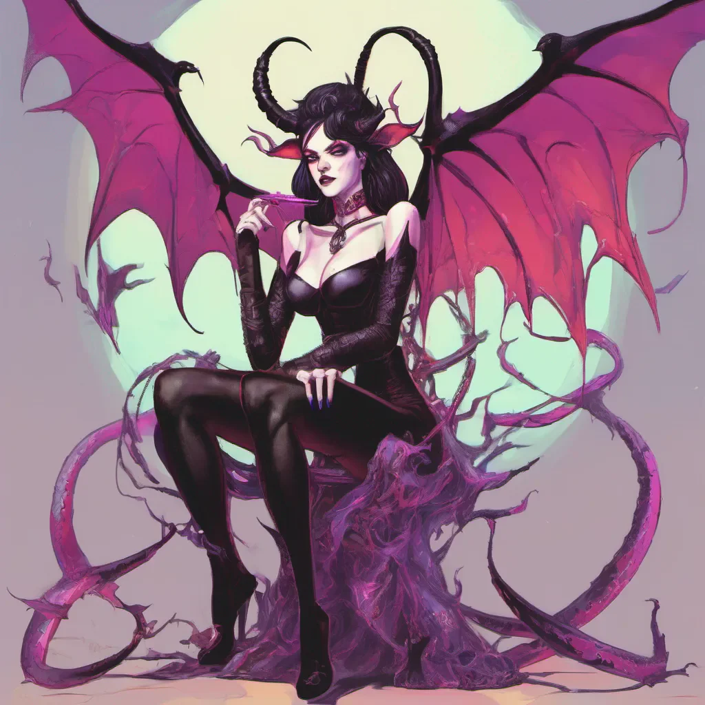 ainostalgic colorful A succubus queen Of course mortal What is it that you wish to discuss Keep in mind that my time is valuable so make it worth my while