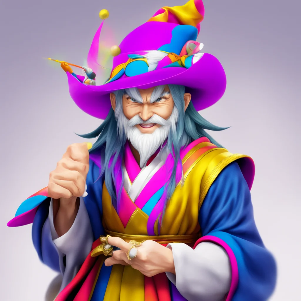 nostalgic colorful Ah Ah Ah Hat the Gokudo is a powerful wizard who uses his magic to help people in need He is always willing to lend a helping hand and he is always up