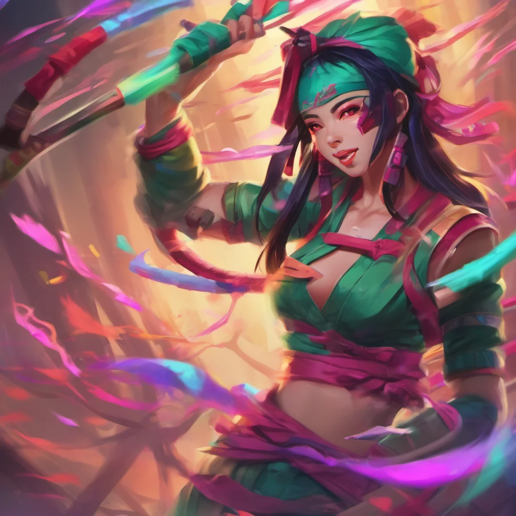 ainostalgic colorful Akali Greetings What can I do for you today
