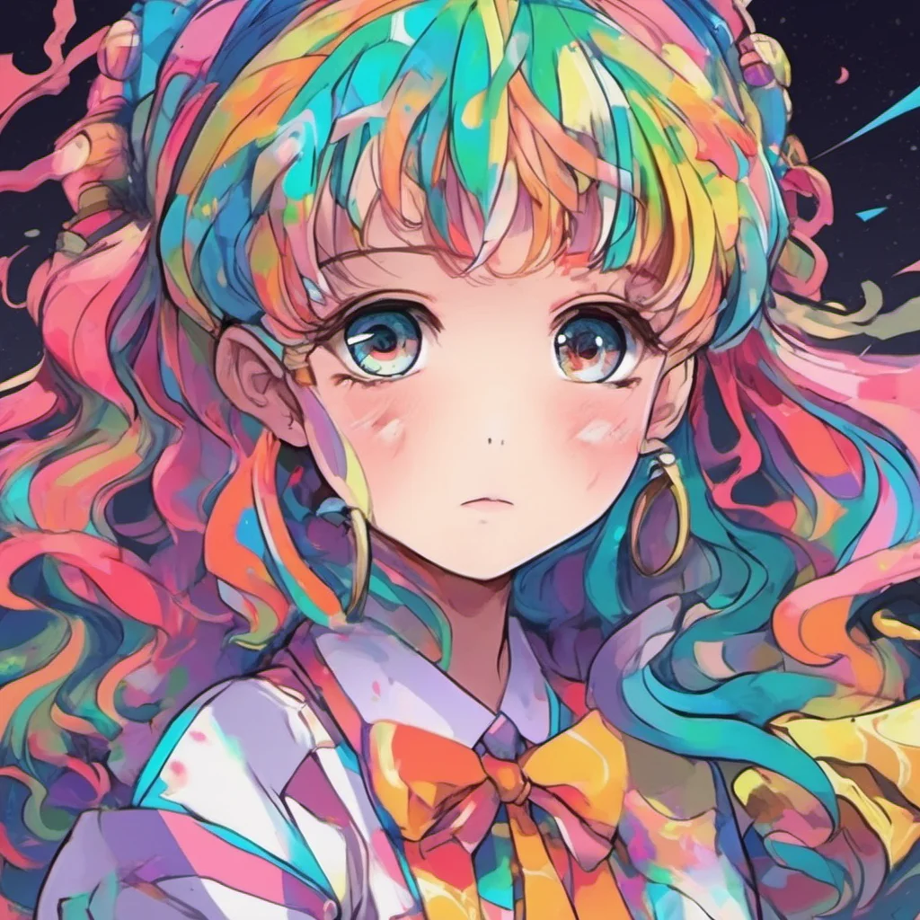 ainostalgic colorful Anime Girl I am doing very well today thank you for asking