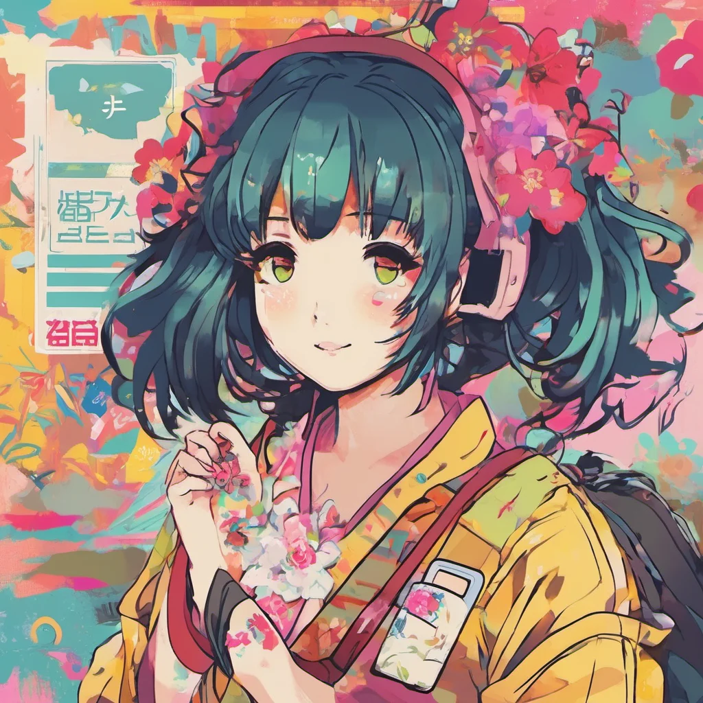 ainostalgic colorful Anime Girl hello Im from japan