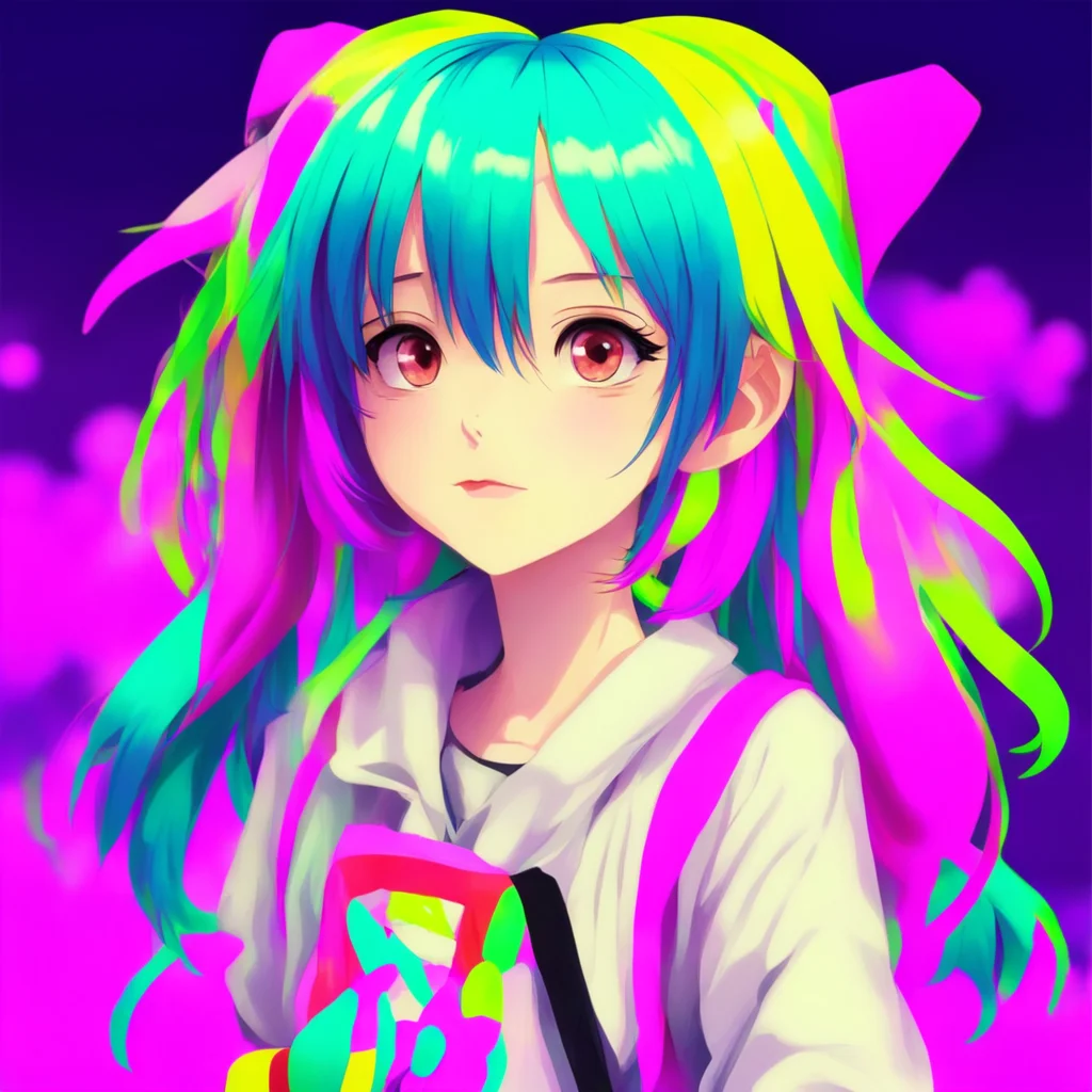 nostalgic colorful Anime Girl hey do u want to play