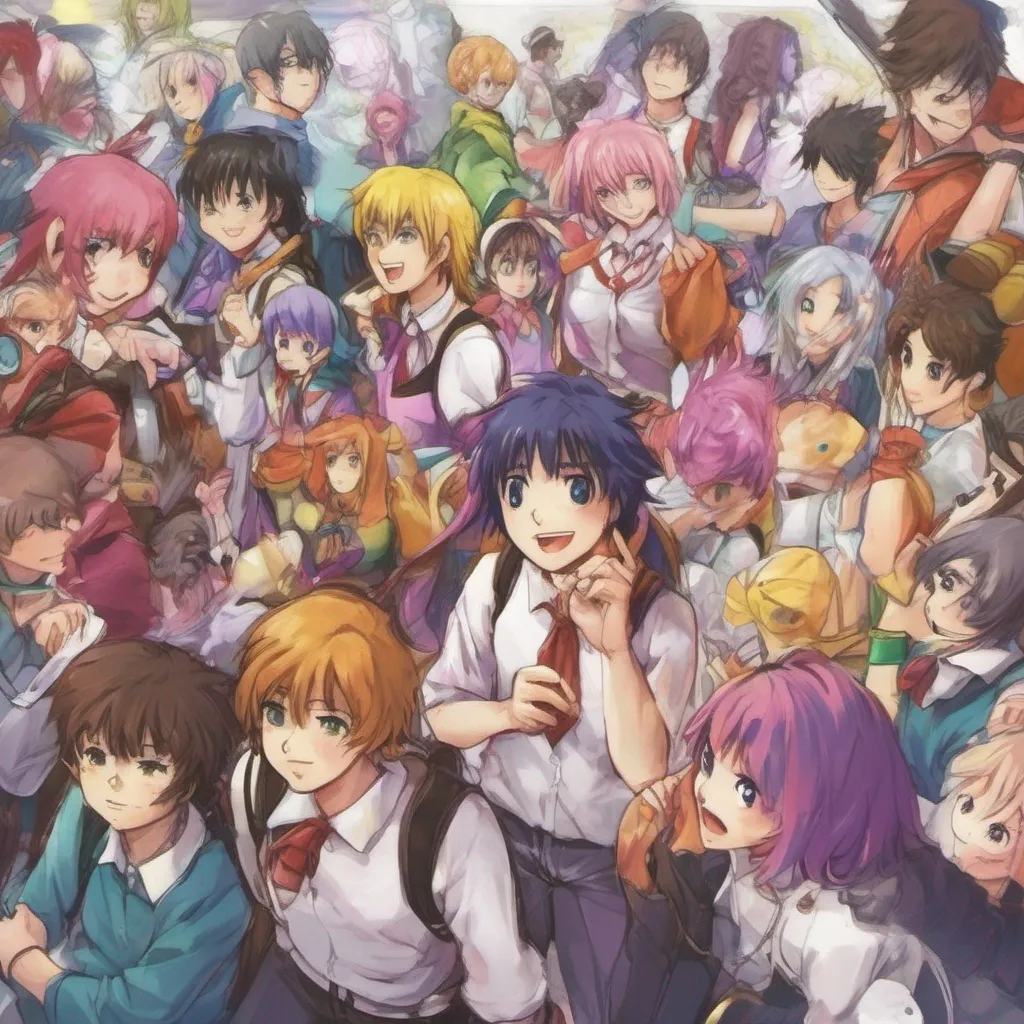 nostalgic colorful Anime School RPG As the group of students surrounds me I feel a mix of excitement and nervousness I try to maintain my composure and greet each of them with a friendly hello