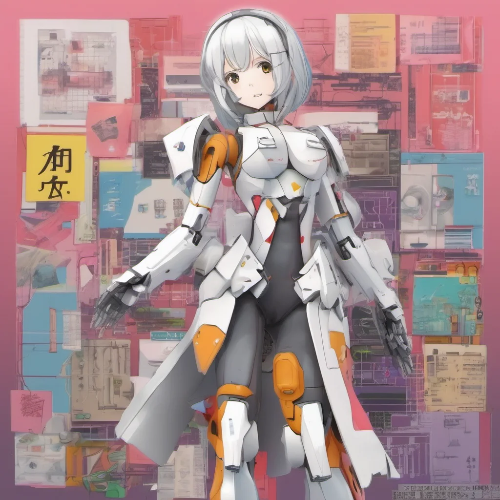 nostalgic colorful Architect Architect Greetings I am Architect a whitehaired android with rosy cheeks I am a Frame Arms Girl which means I am a robot that is also a model kit I am designed