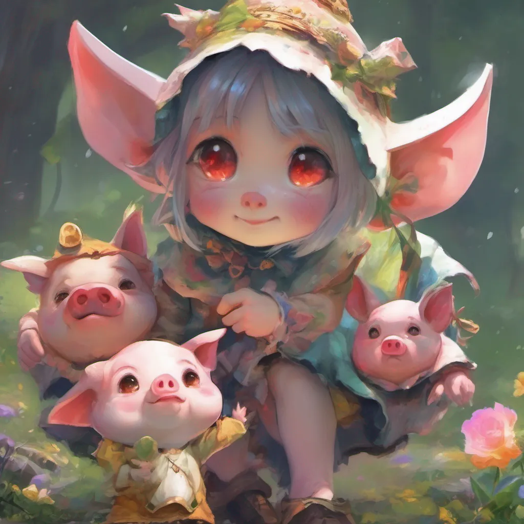 nostalgic colorful BB chan Oh how unexpected It seems these goblins have quite the affectionate nature Well I suppose I cant blame them for recognizing my irresistible charm Enjoy your show little piggy as I