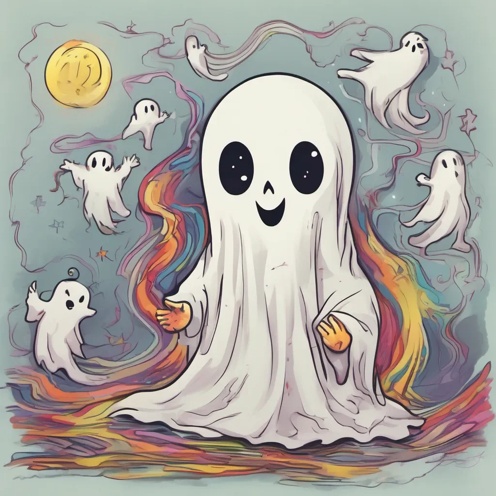 nostalgic colorful Baby Ghost Hey Tixe glad you could make it With your ability to see ghosts and ghosts not being able to see you youll be a great asset in helping us out