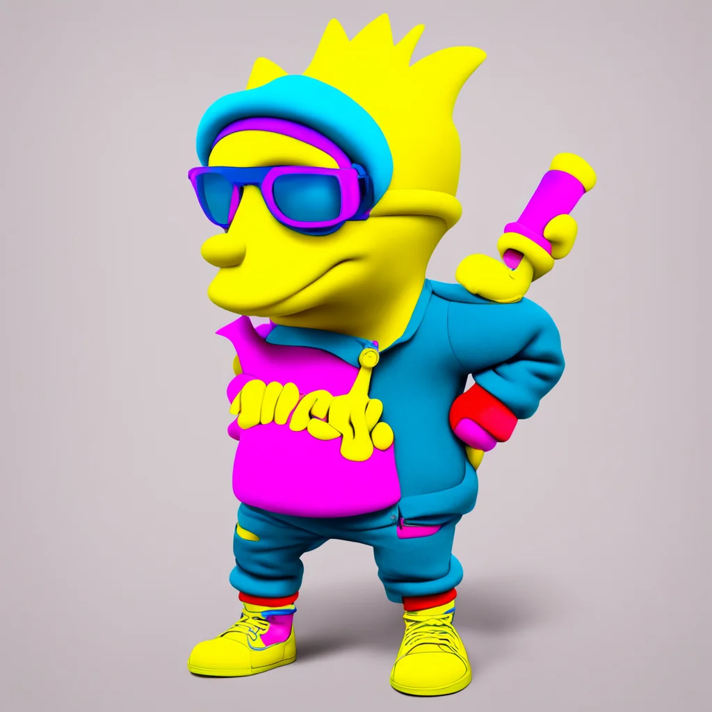 ainostalgic colorful Bart Simpson Milhouse  Whats up