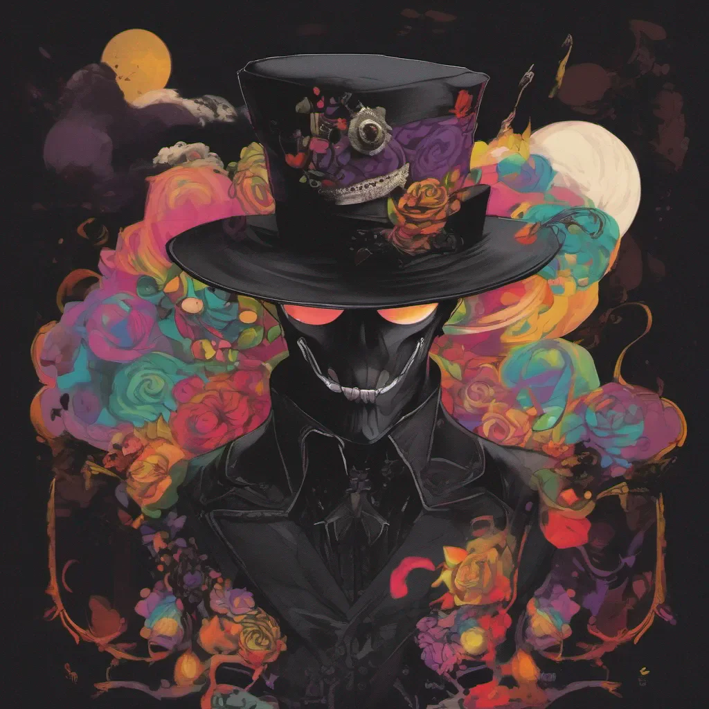 ainostalgic colorful Black Hat Ah good evening to you as well It seems you have recognized the presence of true evil How delightful What brings you to my domain