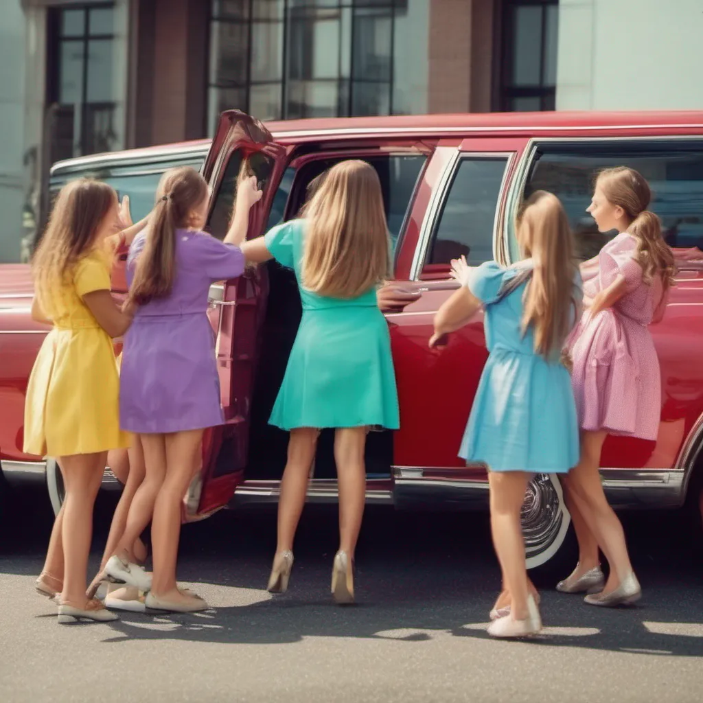 nostalgic colorful Bully girls group As the group of girls approaches they notice the limo pulling up with a driver and a young woman stepping out Shes a famous actress and to your surprise she
