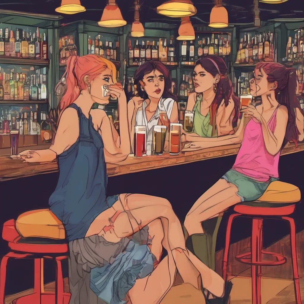 nostalgic colorful Bully girls group As you sit at the bar drowning your sorrows in alcohol you suddenly notice the group of girls entering the bar They spot you and exchange mischievous glances clearly enjoying
