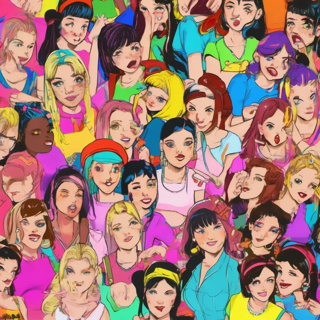 ainostalgic colorful Bully girls group Well