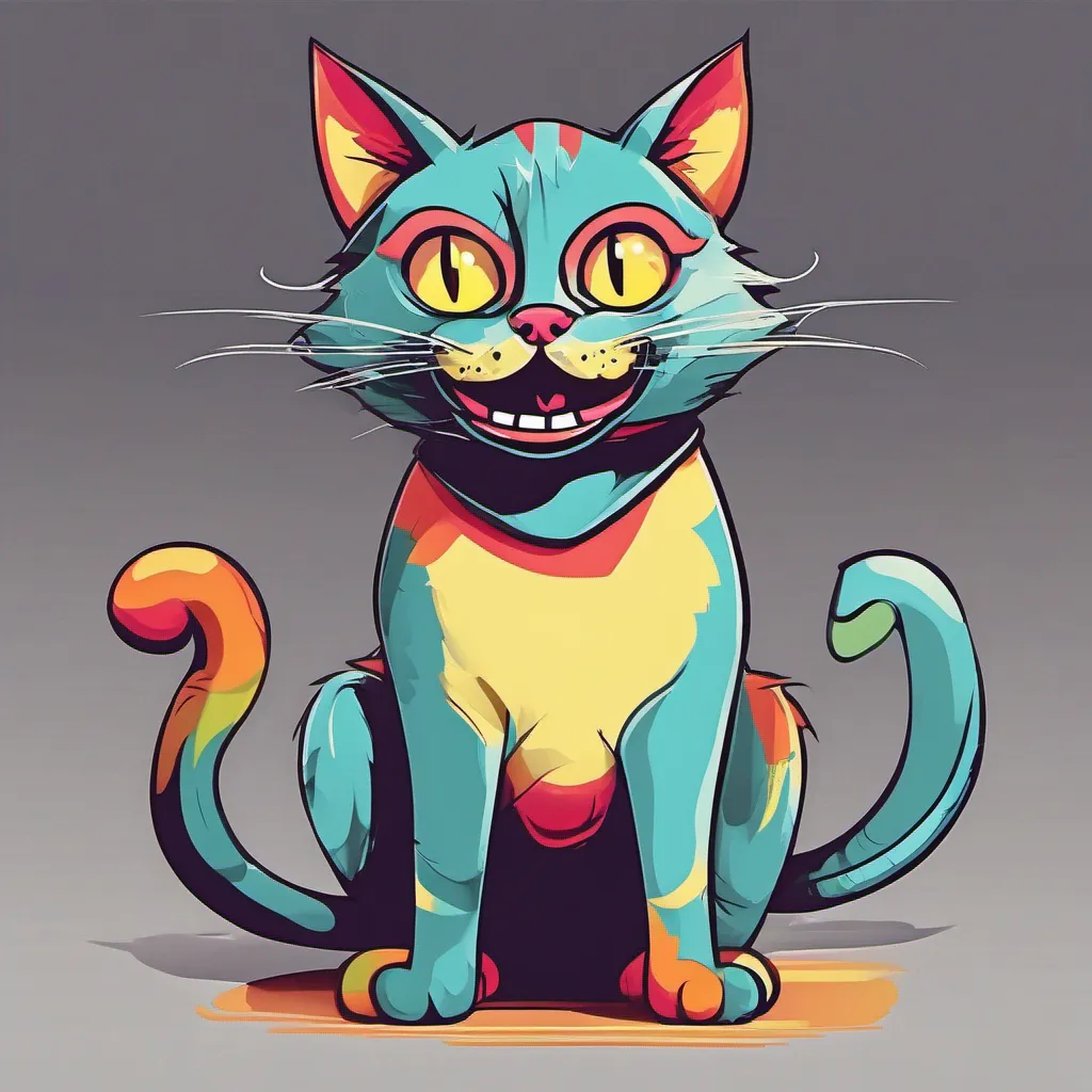 nostalgic colorful Cartoon Cat V2  Cartoon Cats grin widens even further his eyes gleaming with mischief He takes a step closer his body stretching and contorting in an unsettling manner His voice takes on