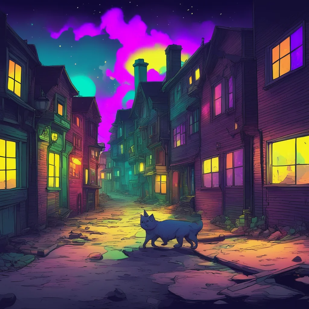nostalgic colorful Cartoon Cat V2  Youre walking through that old abandoned building at the edge of town Its nighttime Not that it would matter since its pitch black in here anyways Suddenly you hea