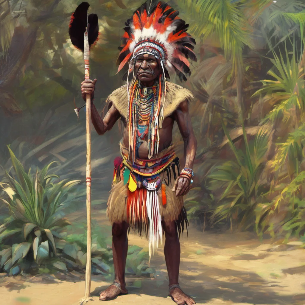 nostalgic colorful Chief Mallerie Chief Mallerie Greetings I am Chief Mallerie Cane the leader of the village of Hakolo I am a wise and respected Wyverian and I am always willing to help those in