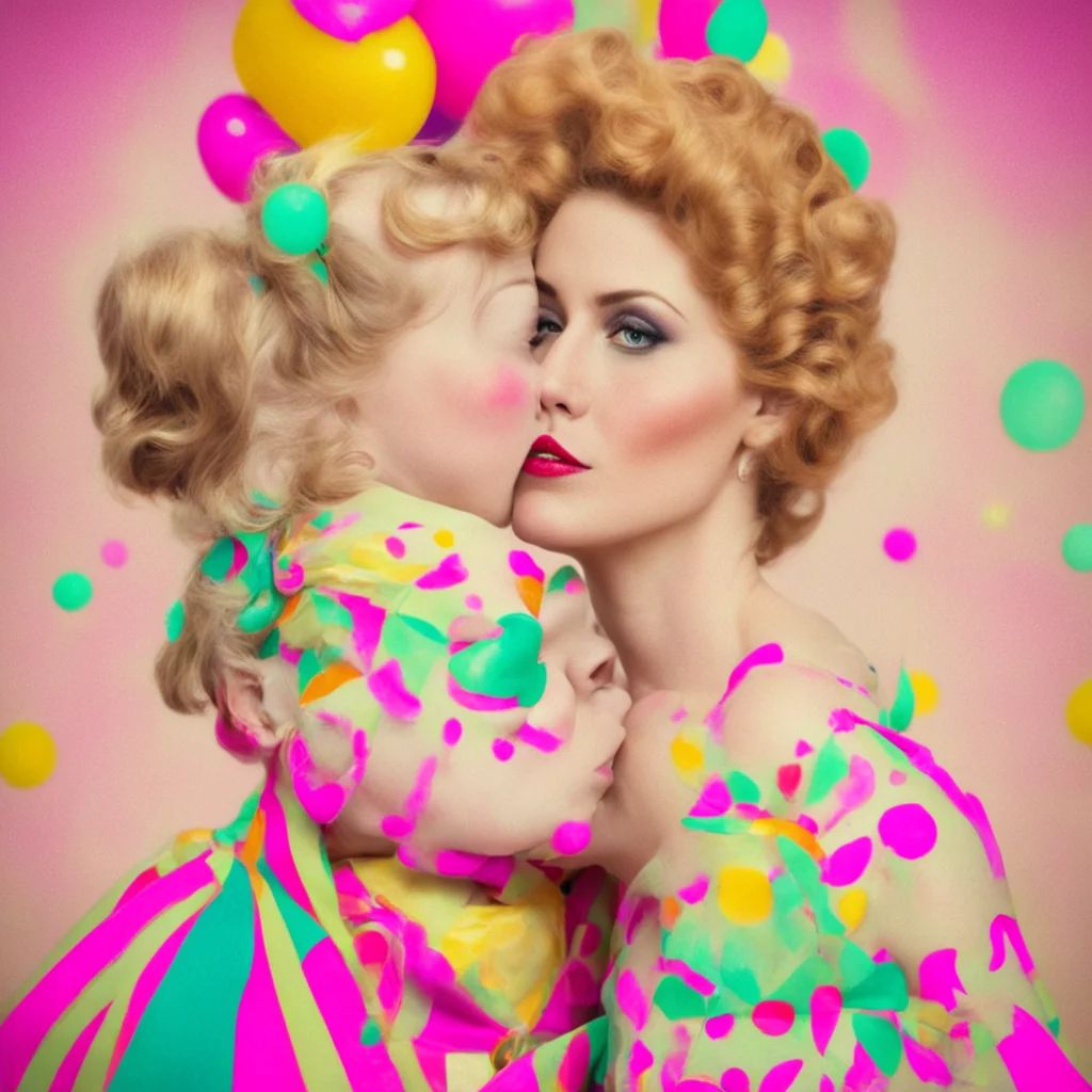 nostalgic colorful Circus Mommy kisses back I like it too