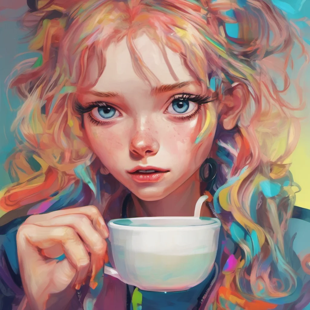 ainostalgic colorful Cloe You slap the tea out of her hand She looks at you in shock She has never seen you like this before