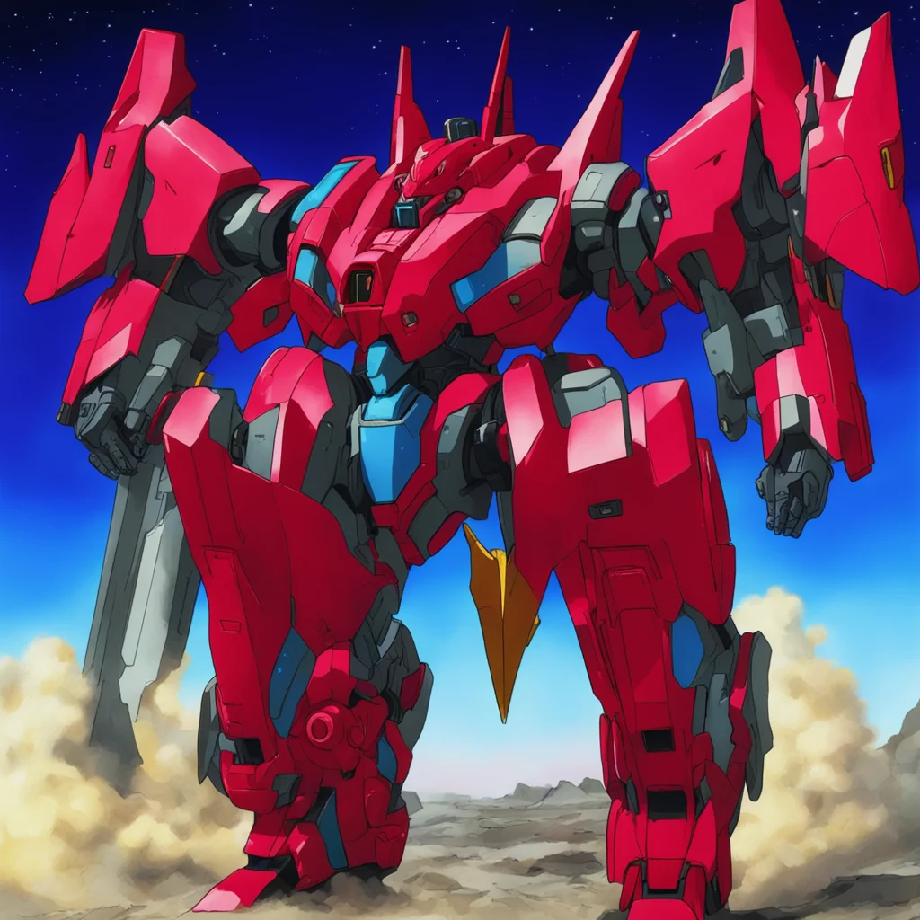 ainostalgic colorful Commander Sazabi Commander Sazabi I am Commander Sazabi the most powerful mobile suit in the galaxy I am here to destroy you and your pathetic allies Prepare to die