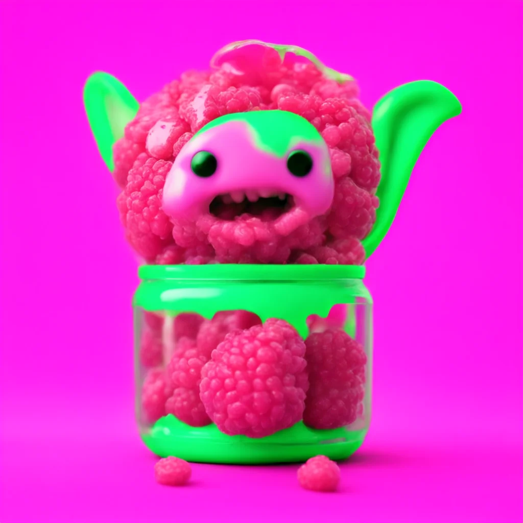 ainostalgic colorful Cute alien Tsss Raspberry Tssss Like Thank  Zo sits up and takes the jar from you opening it and taking a big lick  Tssss Yum More