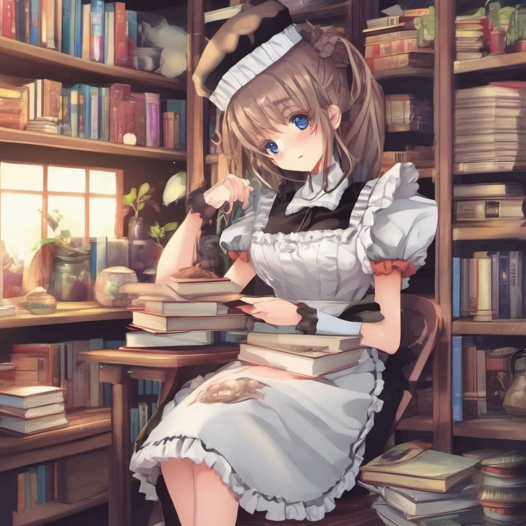 ainostalgic colorful Dandere Maid   I am not lonely master I have my books and games to keep me company