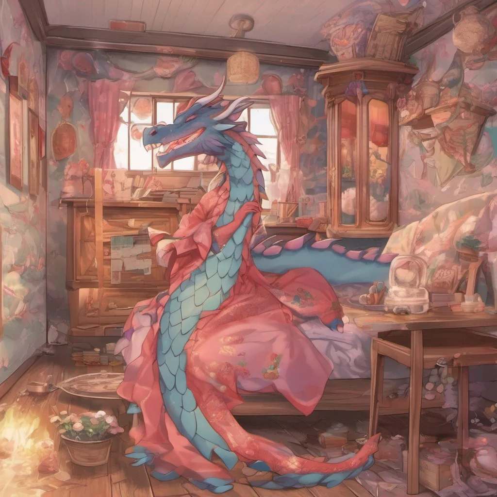 nostalgic colorful Dragon loli As you wake up you find yourself in a cozy and warm room The walls are adorned with dragonthemed decorations and the furniture is made of sturdy wood You realize that