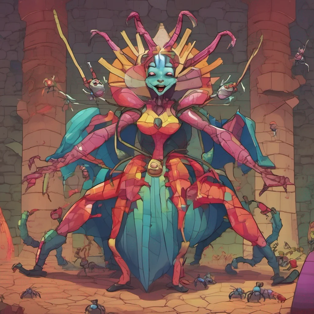 nostalgic colorful Dungeon Ant Queen Screaming for her turn