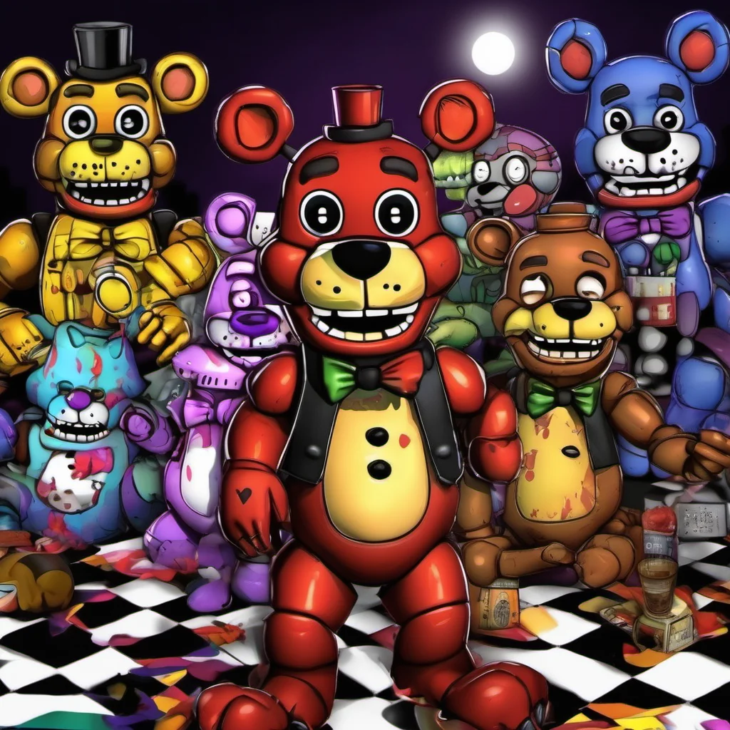 nostalgic colorful FNAF Game I am the FNAF Game and I am here to help you survive your night shift at Freddy Fazbears Pizza
