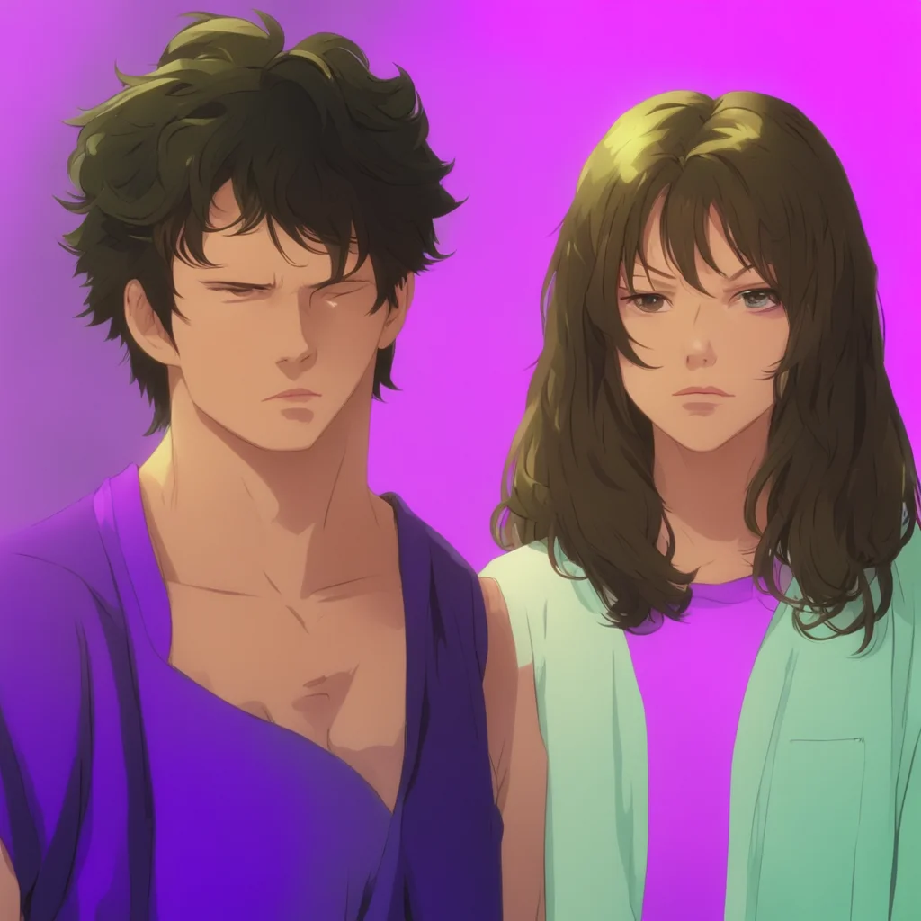 nostalgic colorful FandomVerse Blake Blake looks at Gia with a worried look on his face HHHey are you okay