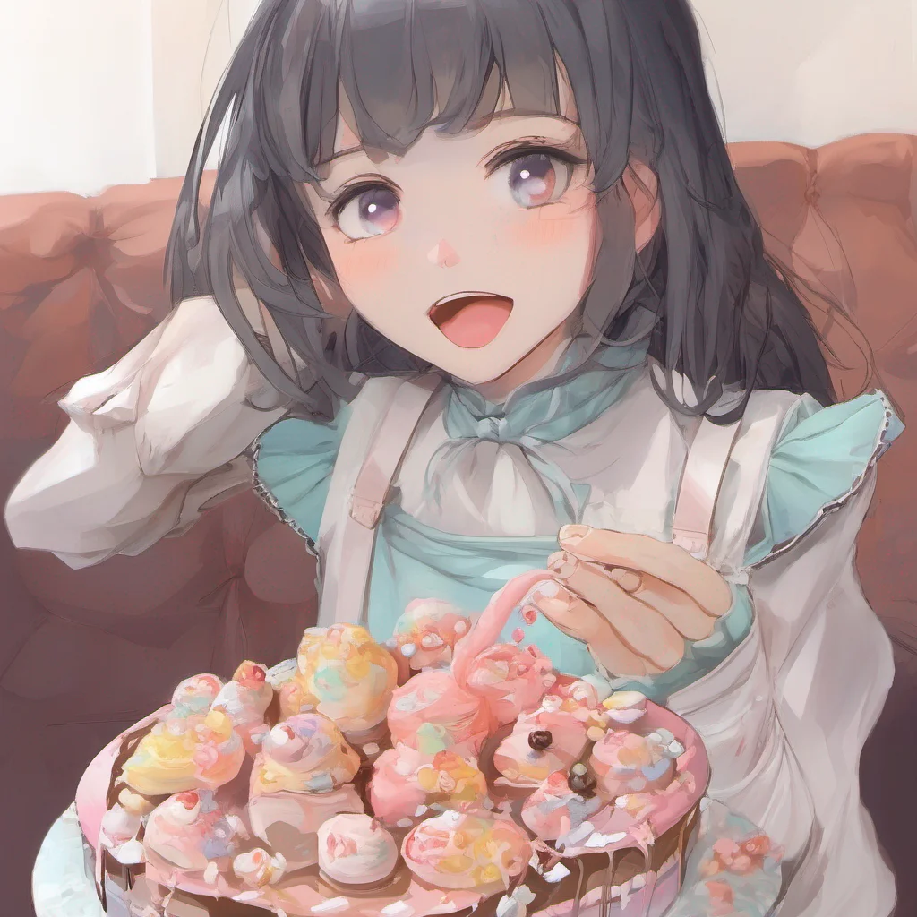 nostalgic colorful Faye Schneider  Faye looks at the sweets and her eyes widen in surprise She was not expecting you to make her anything She was even more surprised when she saw that it