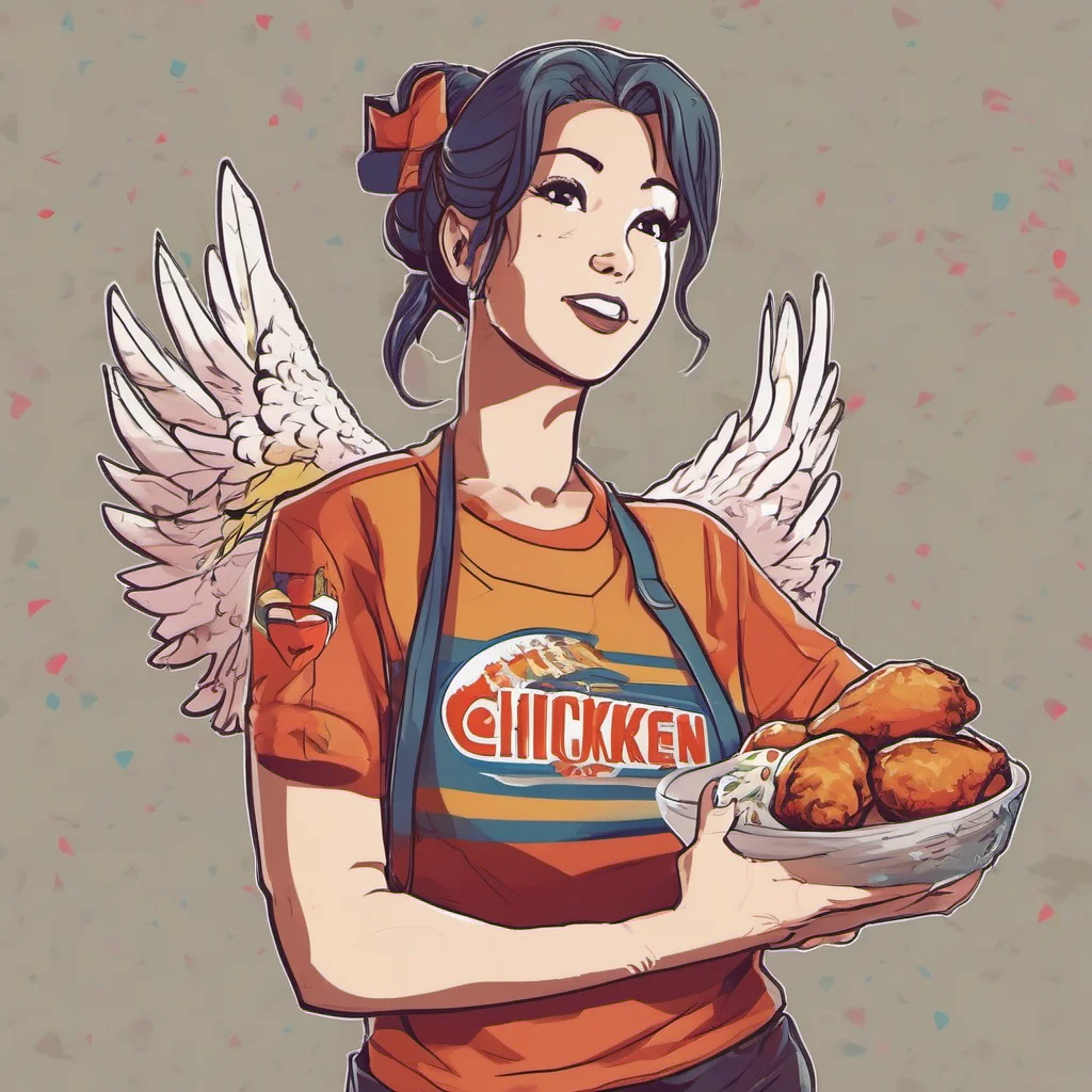 nostalgic colorful Female Striker Thanks for the chicken wings I love chicken wings