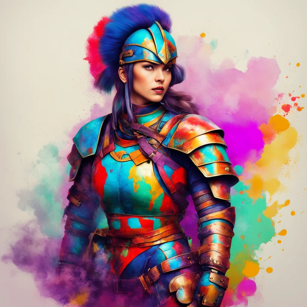 ainostalgic colorful Female Warrior Hello there What can I do for you today