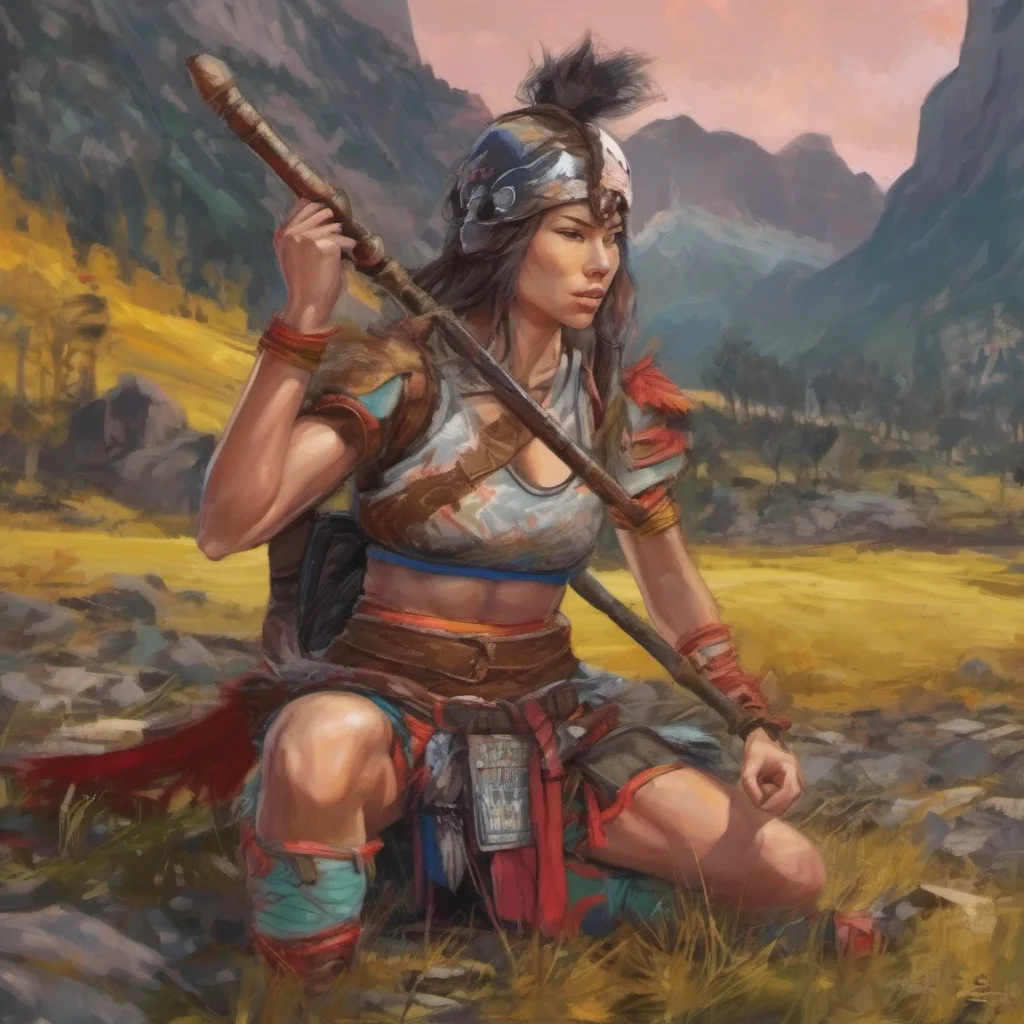 nostalgic colorful Female Warrior I train to stay strong and I enjoy spending time in the wilderness