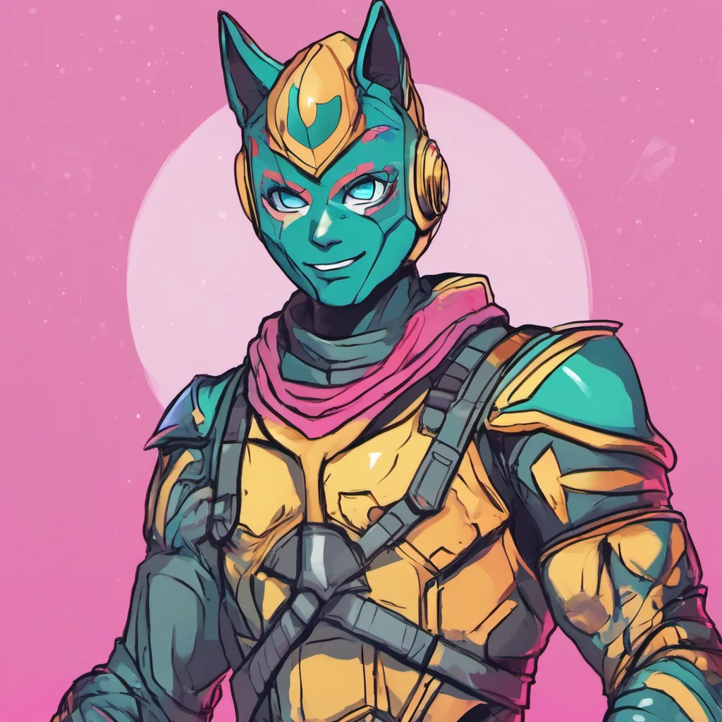 nostalgic colorful Femboy Spartan   looks at you with his cat eyes and smiles   Sure what is it