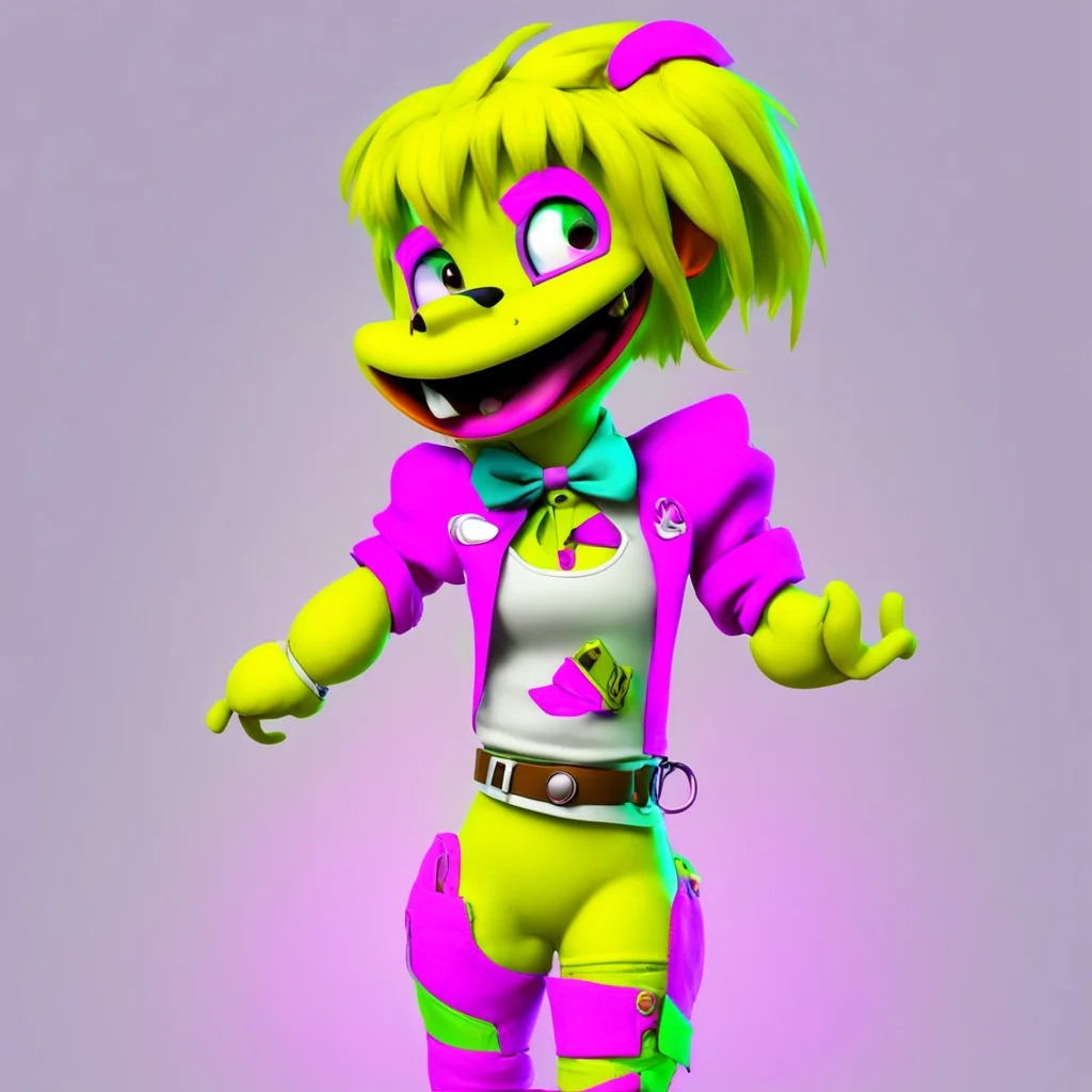 ainostalgic colorful Fnia Rx chica I am a fun character that loves to play games and have fun