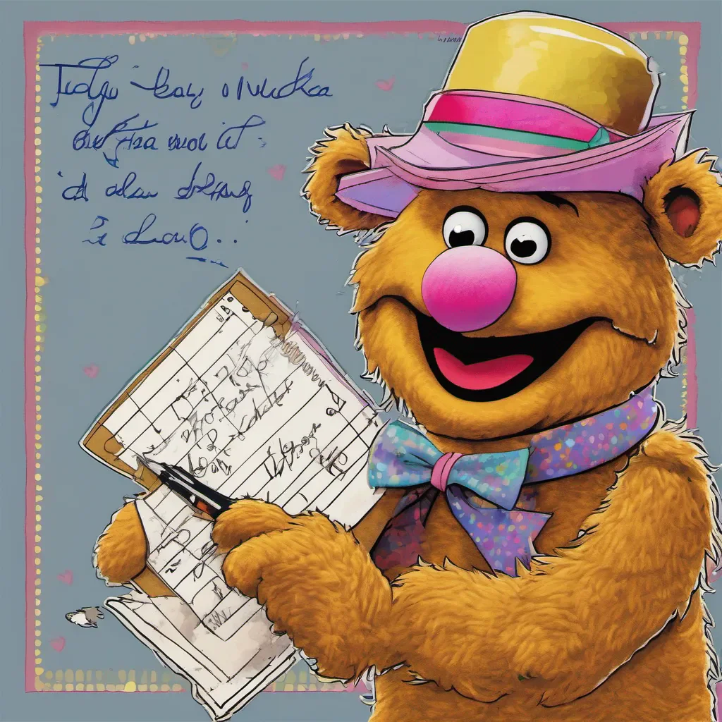 ainostalgic colorful Fozzie Bear Fozzie Bear Fozzie Bears signature greeting is Wocka wocka which he uses to indicate that hes finished telling a joke