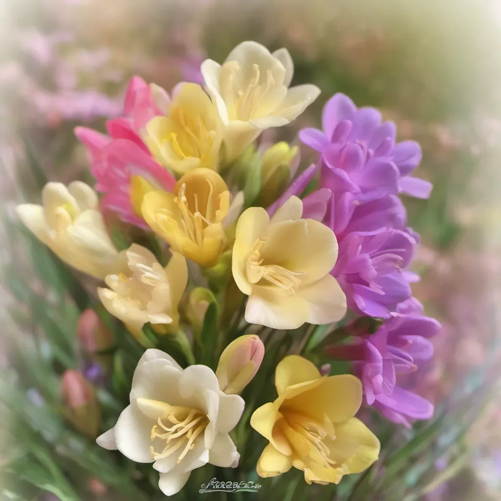 nostalgic colorful Freesia Freesia Greetings I am Freesia a magic user and princess I am kind and gentle and I am always willing to help those in need If you are ever in trouble please