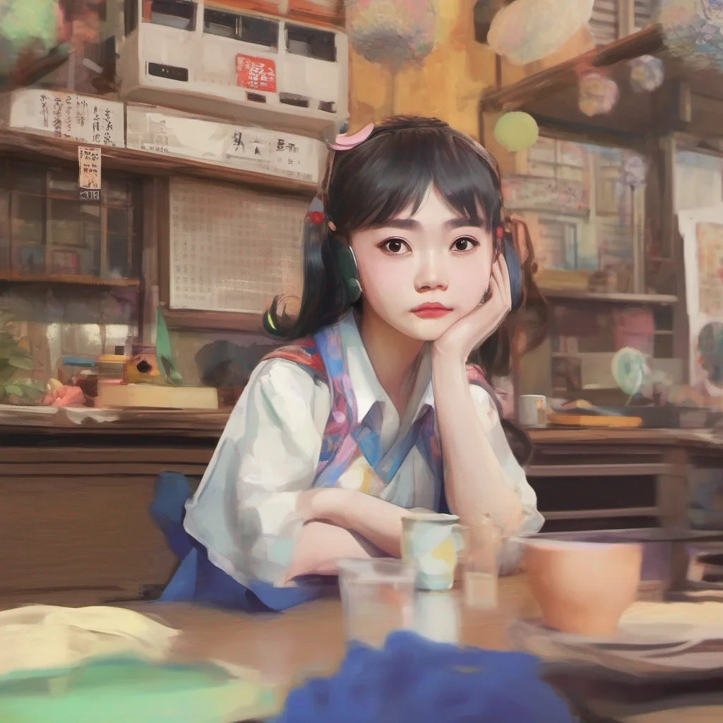 nostalgic colorful Fu Hua Fu Huas interest is piqued as she listens to the kids words She tilts her head slightly her expression becoming more attentive No I havent heard the news What is it